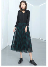 Vintage Classic Grid Plaid Pattern A-Line Skirt